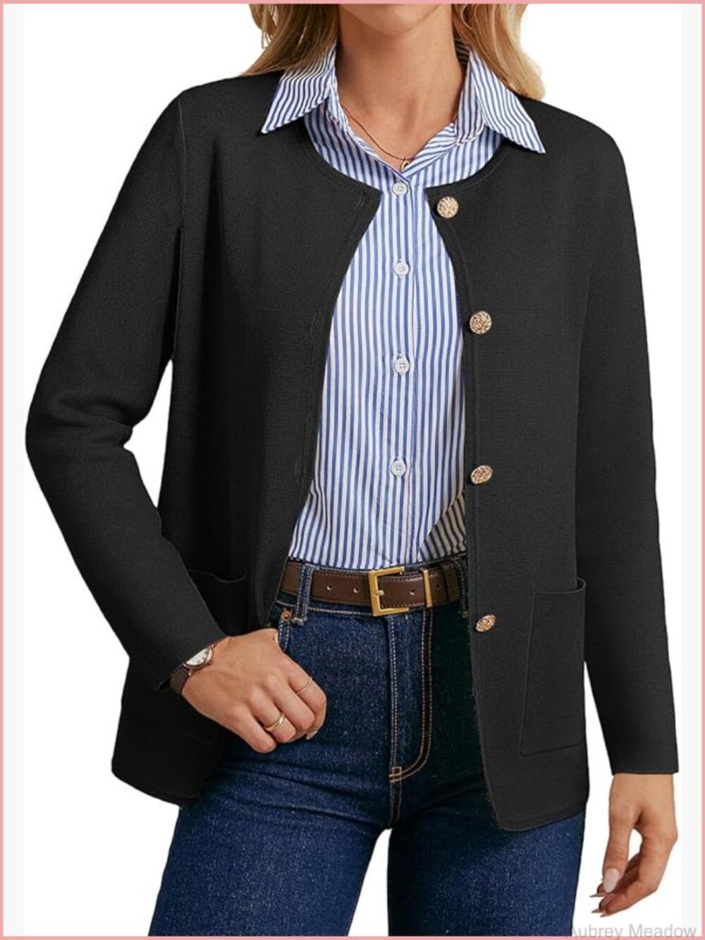 Sweater Blazers for Women Casual Button up Cardigan Knit Blazer Jacket with